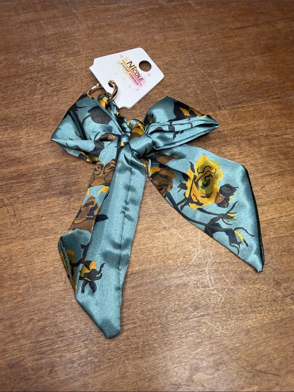 Patterned Bow Scarf Bag Charm Keychain